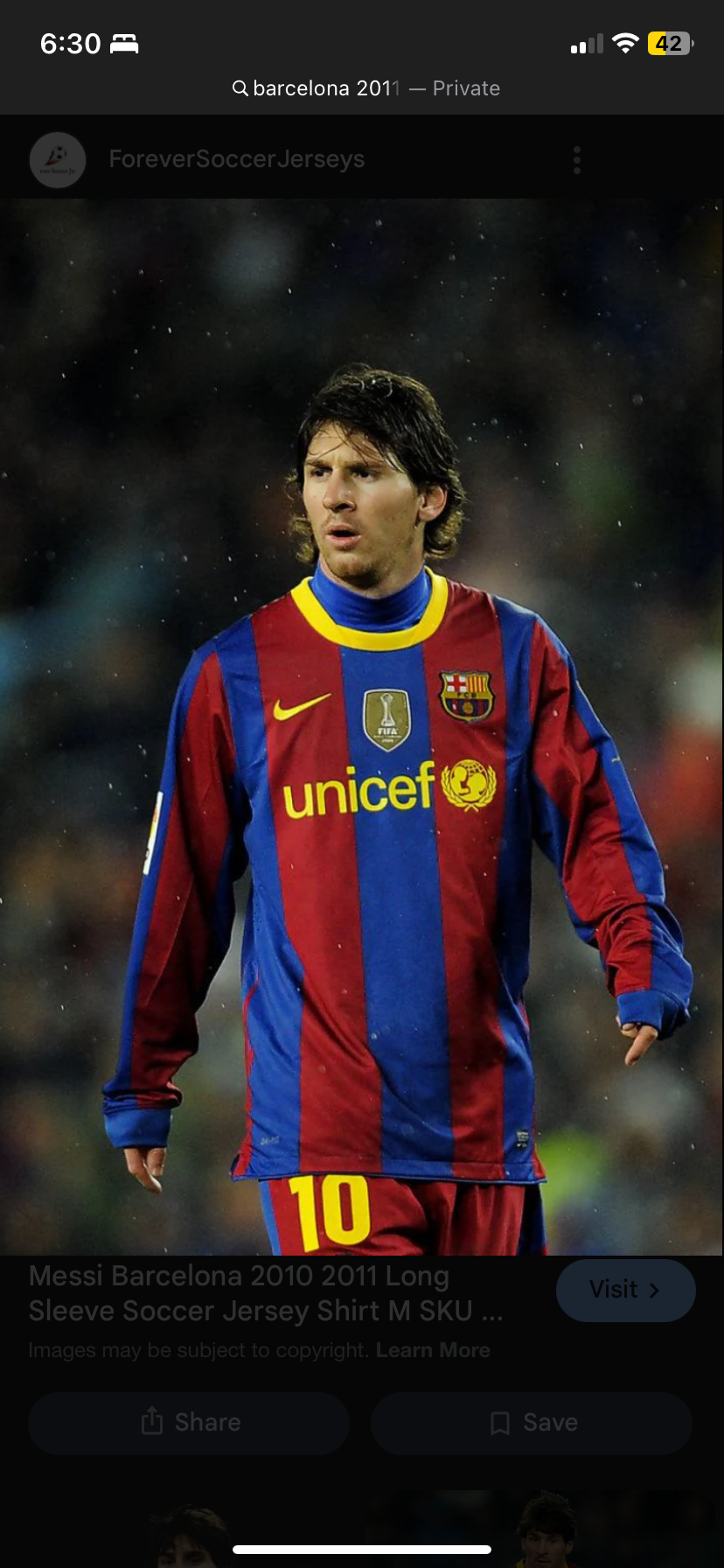 Lionel Messi 2011 jersey